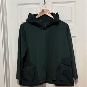 Vivian Shyu Forest Green Hooded Lightweight Sweatshirt